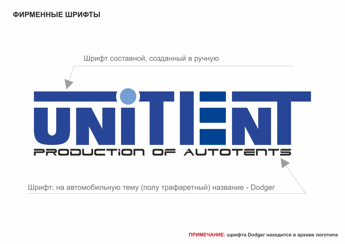 Фирменные шрифты UNITENT